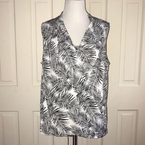 NWT White House Black Market Palm Leaf Wrap Blouse